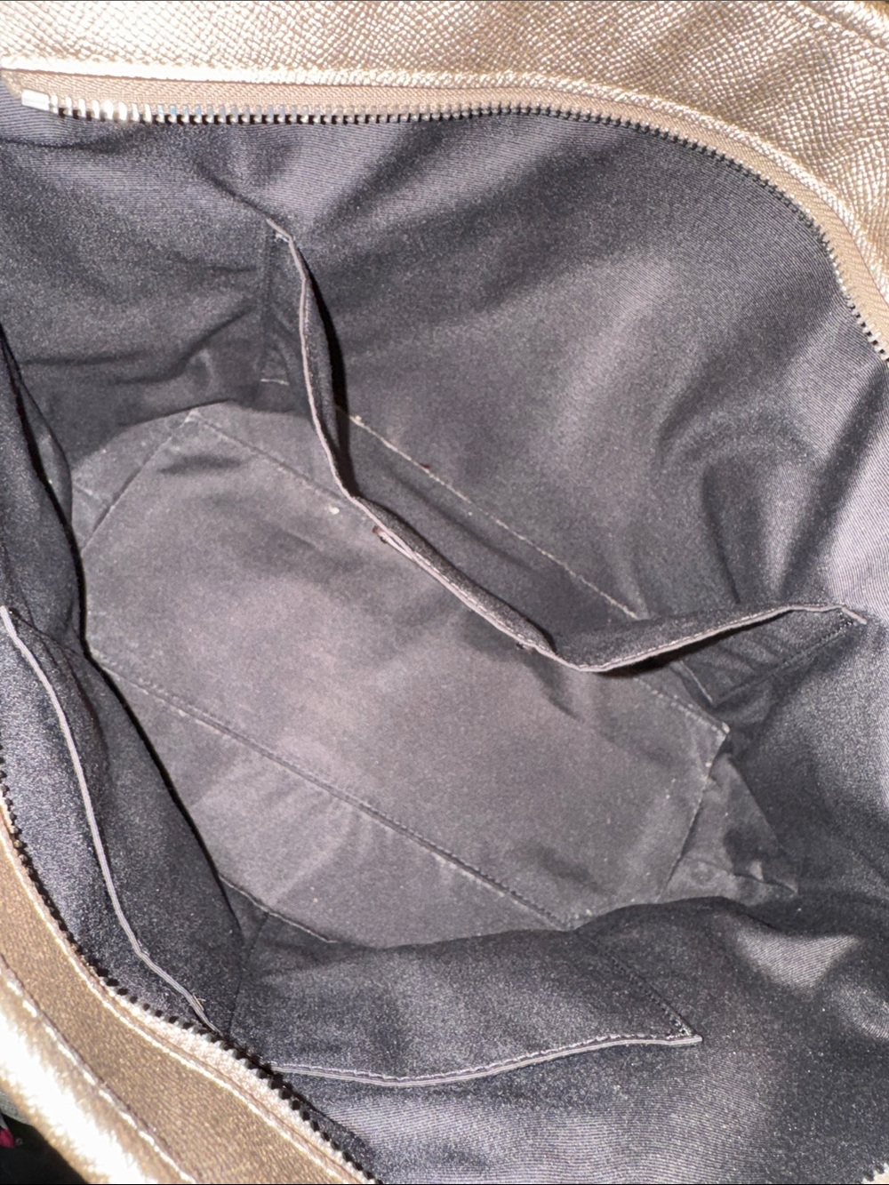 Coach Bag Metallic Champagne Gold Zip Top Tote - Picture 11 of 17